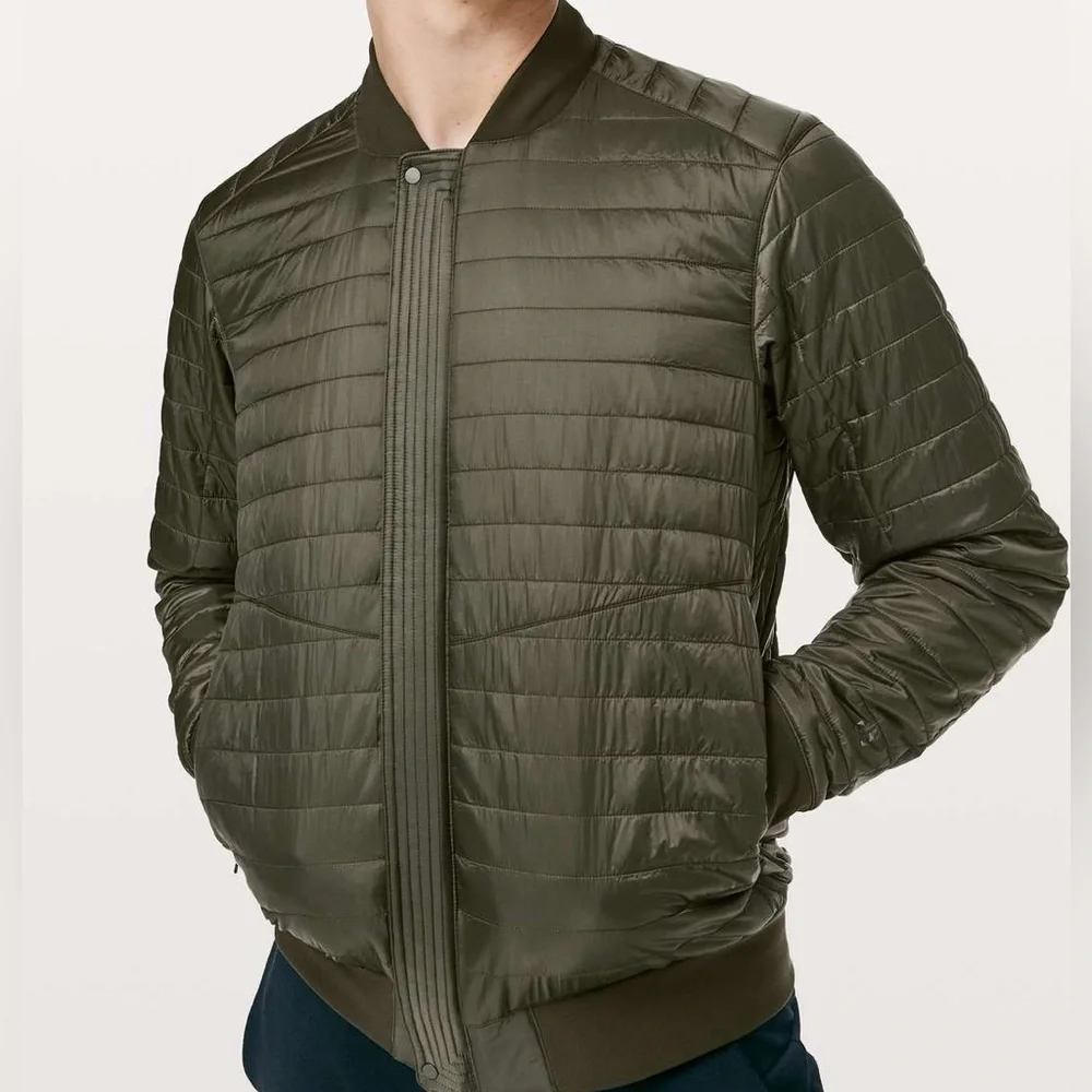 Lululemon Switch Over Bomber Jacket Dark Olive Mens Small